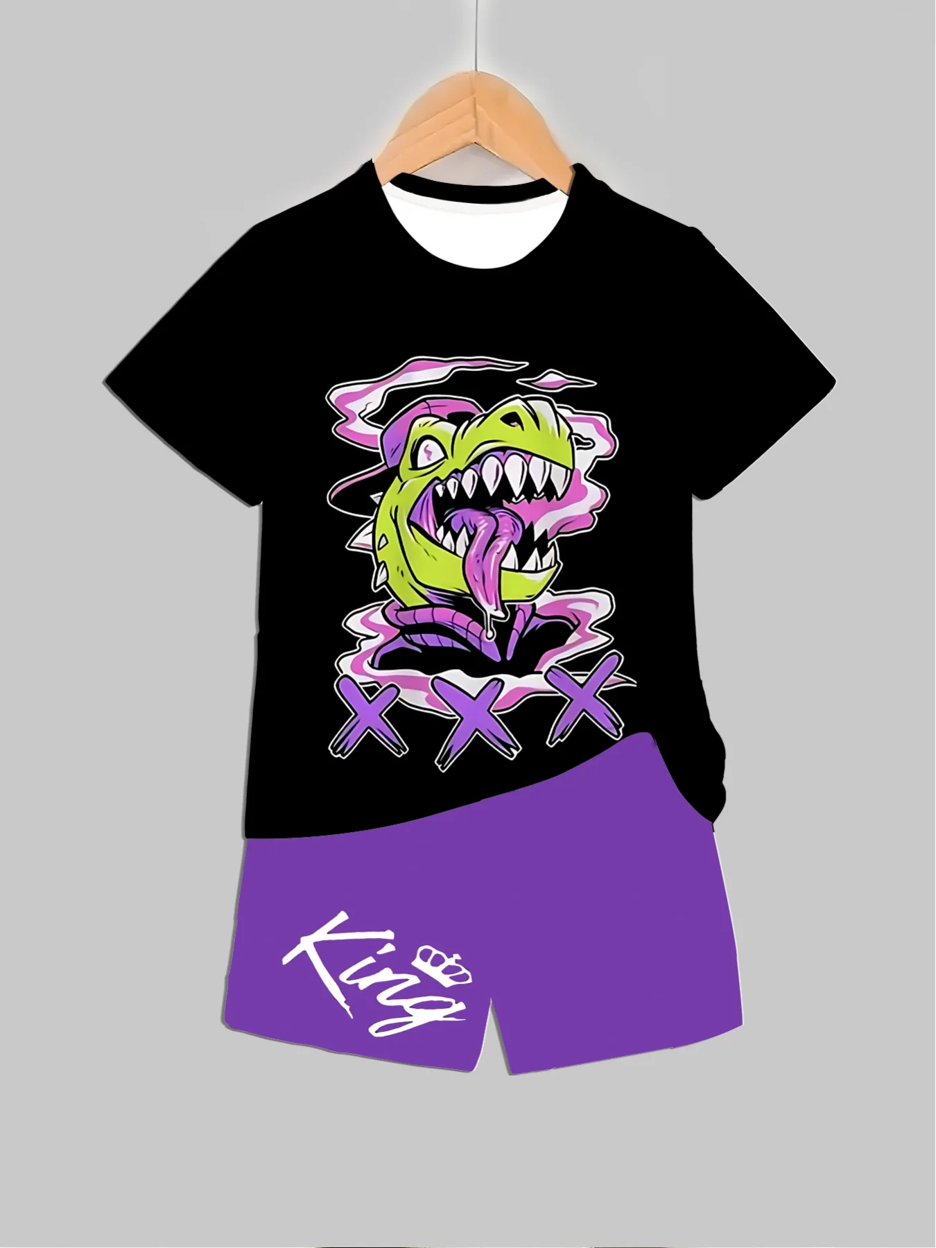 Summer Clothing Girl - Yeni Dinozor Baskılı Kıyafetler Üstler +
