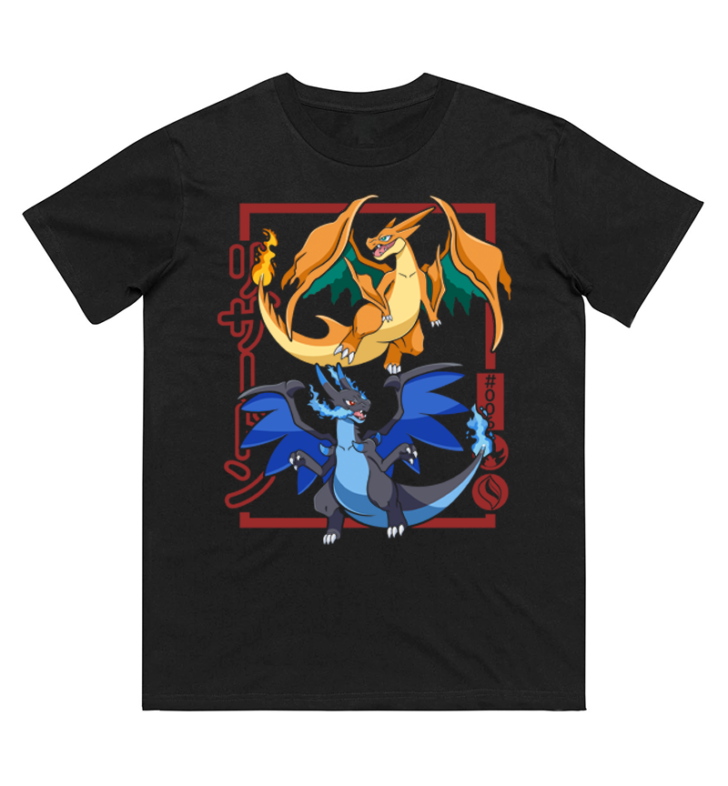 Summer Edition Clothing - Pokémon Charizard Evolution Baskılı Tişört Erkek