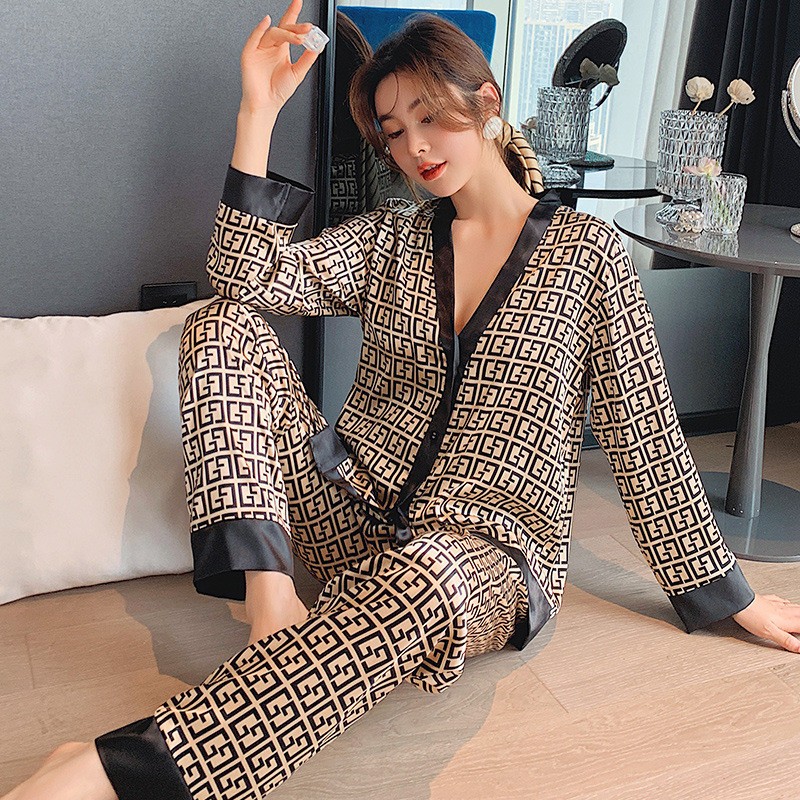 Summer House Clothing - Pijama takım elbise kadın saten baskı