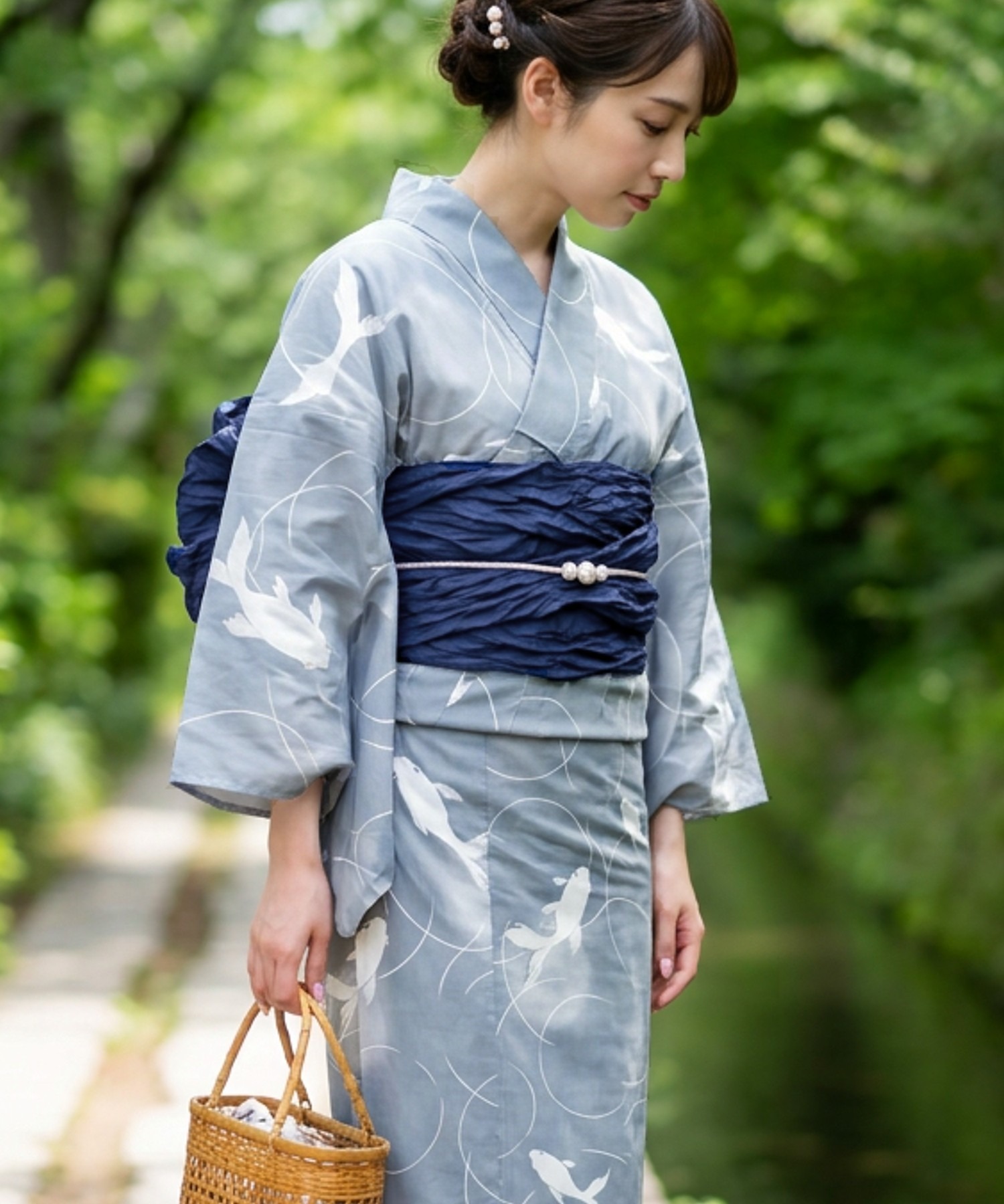 Summer Clothing Girl - Geleneksel Yukata Kimono Pamuklu Keten Kumaş