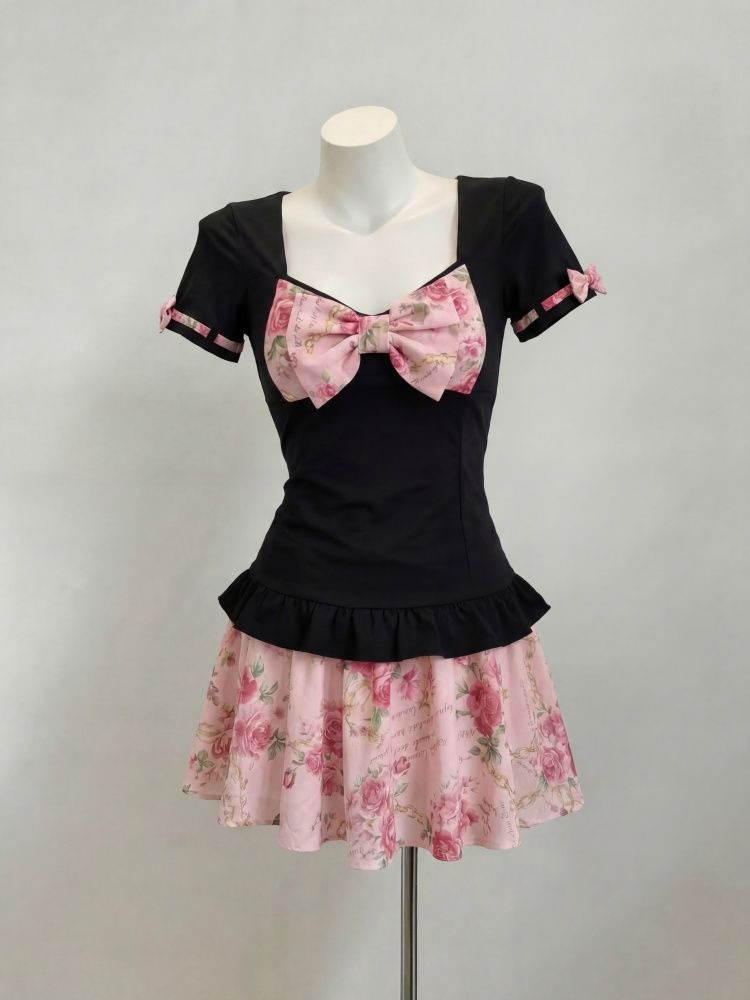 Summer Clothing Accessories - Kadınlar İçin Tatlı Çiçek Baskılı İki