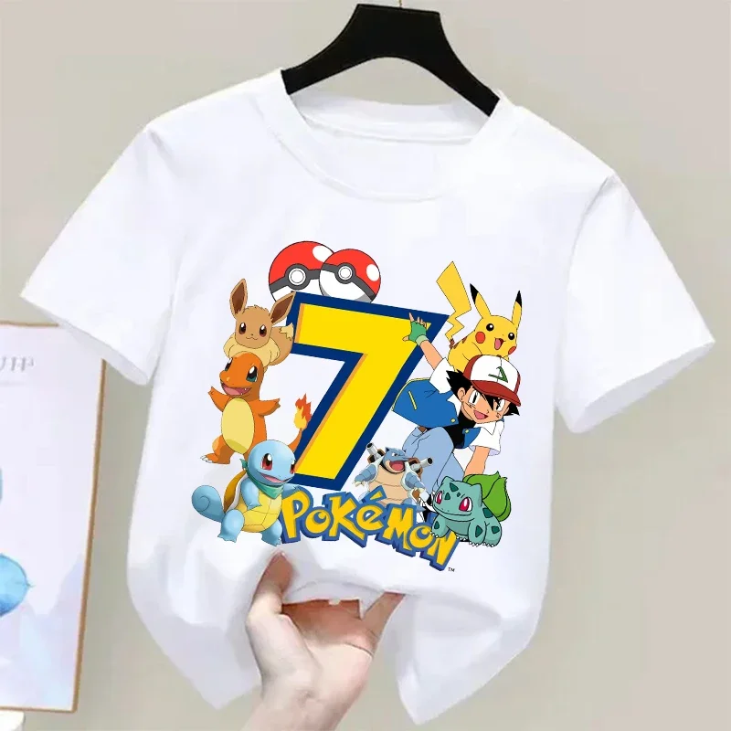 Summer Edition Clothing - Pokemon Pikachu Çocuk Tişörtleri Doğum Günü