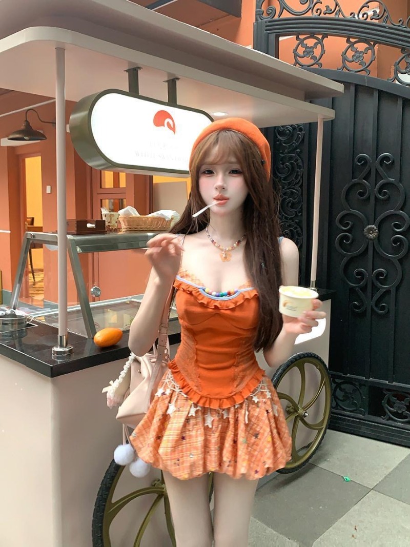 Yaz Yeni Turuncu Dopamin Tatlı - Summer Clothing Girl incelemesi ve fiyatı