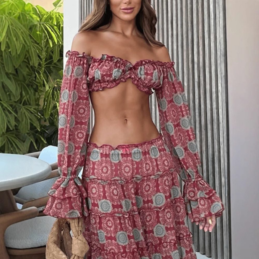 Vintage Baskılı Etek İki Parça - Summer Clothing Accessories incelemesi ve fiyatı