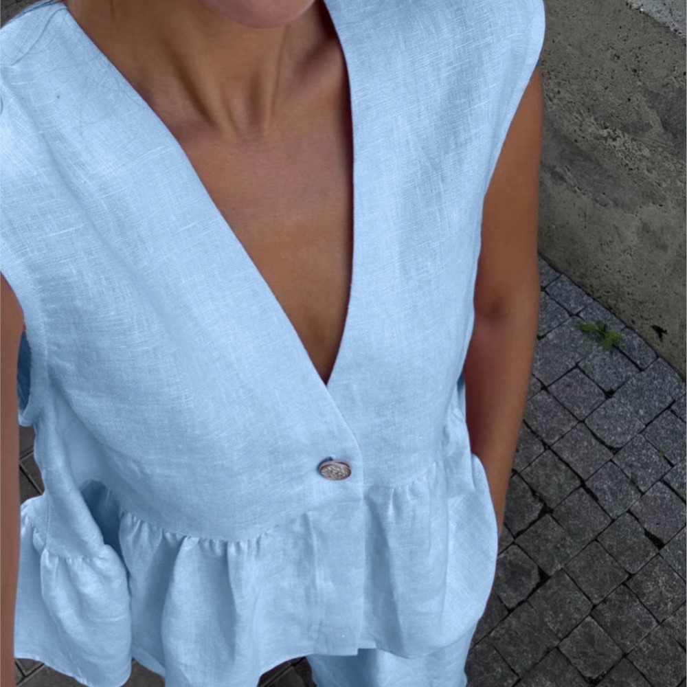 Rahat Kolsuz Yelek V Yaka Bluz - Zara Summer Clothing For Women incelemesi ve fiyatı